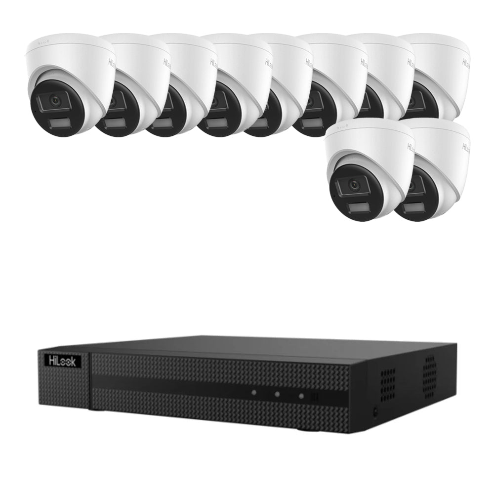 Hikvision HiLook 8MP ColorVu IP Outdoor/Indoor 10x Audio White Camera Kit + HDD