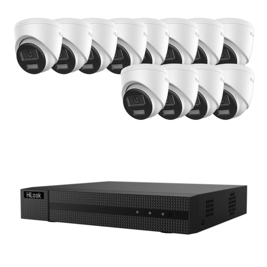 Hikvision HiLook 8MP ColorVu IP Outdoor/Indoor 12x Audio White Camera Kit + HDD