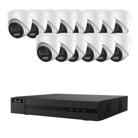 Hikvision HiLook 8MP ColorVu IP Outdoor/Indoor 14x Audio White Camera Kit + HDD