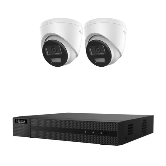 Hikvision HiLook 8MP ColorVu IP Outdoor/Indoor 2x Audio White Camera Kit + HDD