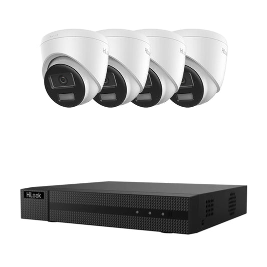 Hikvision HiLook 8MP ColorVu IP Outdoor/Indoor 4x Audio White Camera Kit + HDD