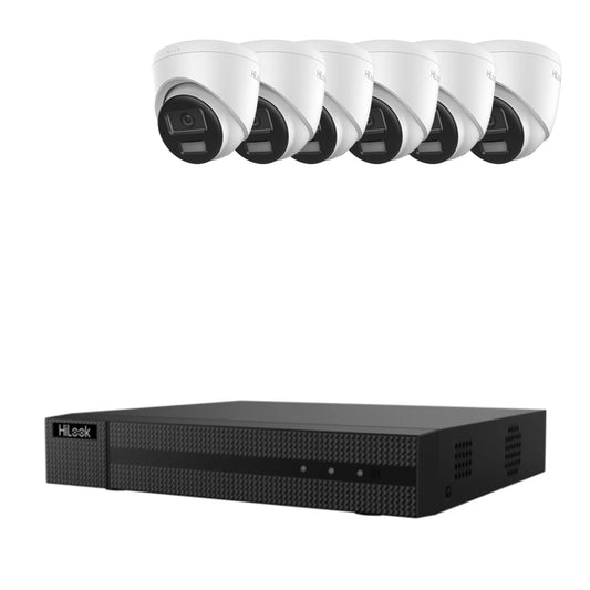 Hikvision HiLook 8MP ColorVu IP Outdoor/Indoor 6x Audio White Camera Kit + HDD